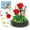 Red Rose, variant on NWJ Flower Bouquet Building Kit for Adults - 582PCS Mini Botanical Blocks Set with Butterfly, Valentine's Day Gift for Her, Mom, Wife, or Girlfriend