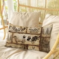 thumbnail image 4 of Vintage Animals Pillow Covers, Linen Long Throw Pillow Case, Cow Rooster Trees Retro Art Holiday Pillow Protector Decorative Cushion Cover for Living Room/Bedroom 20" x 26", 4 of 8