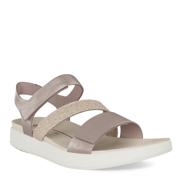 Ecco Women's Flowt Strappy Sandal in Grey Rose Metallic