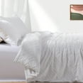 thumbnail image 5 of Peace Nest 2 Pieces Clipped Jacquard Geometric Tufted Duvet Covers & Pillow Sham Set ,Microfiber Soft Bedding Set with Zipper Closure 4 Ties, Square Quilted, Twin Size, 5 of 7