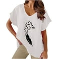 thumbnail image 1 of Birdeem T-Shirts à Col en V pour Femmes Mode Confortable Blouses Féminines Hauts, 1 of 6