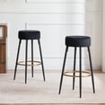 thumbnail image 2 of Duhome Elegant Lifestyle Modern 30" Round Velvet Bar Stool Upholstered Kitchen Counter Stool Set of 2 Black, 2 of 7