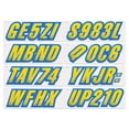 thumbnail image 3 of STIFFIE Techtron Yellow/Blue 3" Alpha-Numeric Identification Custom Kit Registration Numbers & Letters Marine Stickers Decals for Boats & Personal Watercraft PWC, 3 of 8