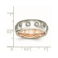 thumbnail image 6 of Chisel Stainless Steel Polished Rose IP-plated Inside with CZ Half Round 7mm Band, 6 of 7