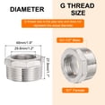 thumbnail image 2 of 2Pcs Adaptador Reductor Hexagonal de Acero Inoxidable 304 G1-1/2" Macho x G1" Hembra con Cinta PTFE, 2 of 6