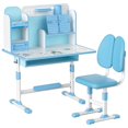 thumbnail image 3 of AOJA Kids Study Desk and Chair Set, Height Adjustable Functional Children's Learning Table with Reading Rack, Bookshelf and Drawer, Ergonomic Desk Chair for 3-18 Years Old, 3 of 8