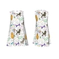thumbnail image 7 of Wukai Colorful Poodle Dog Print Women's Sleeveless Dress, Loose Fit Casual Dress for Women, Comfortable Sleeveless Summer Dress, 7 of 7