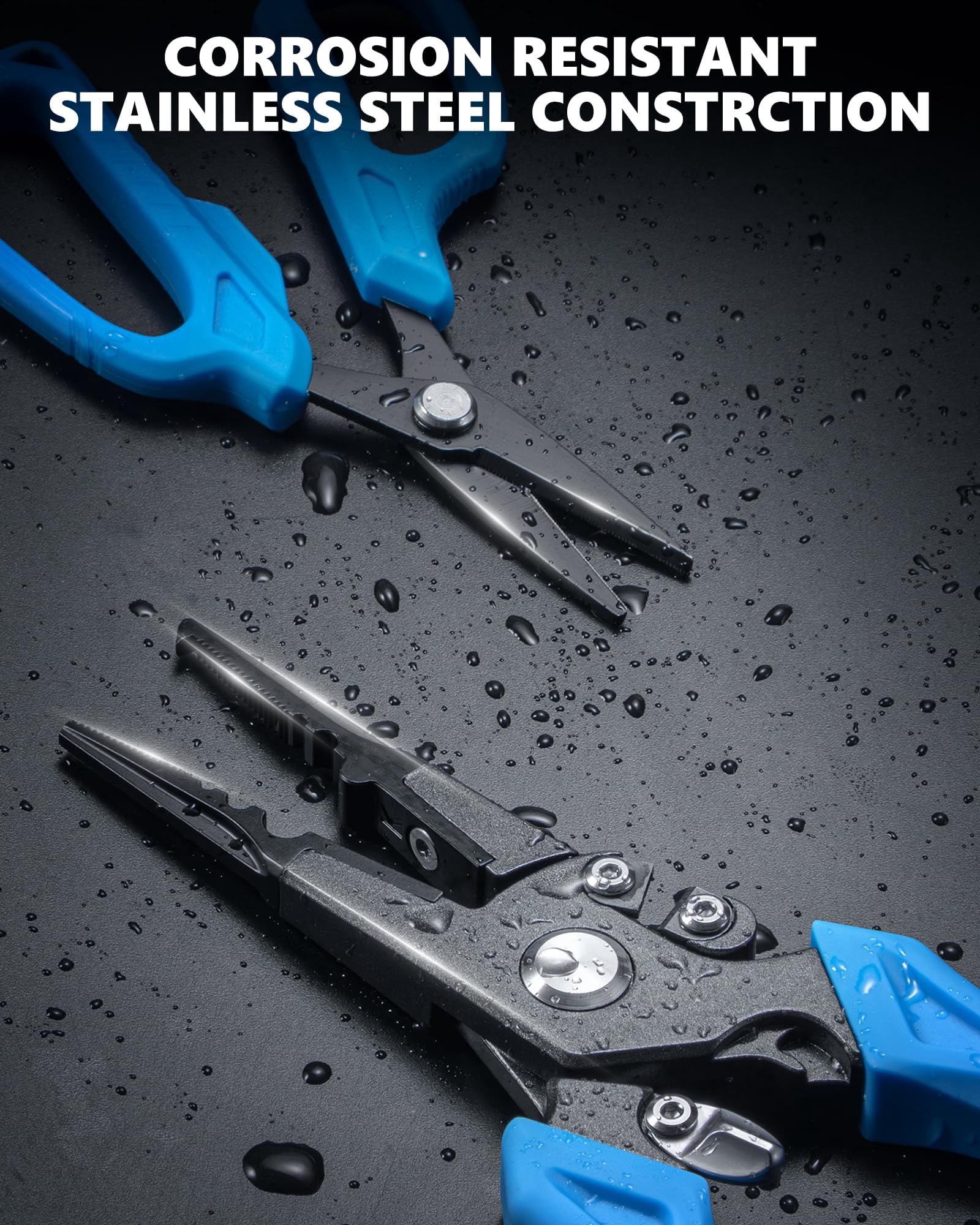 3pcs Fisihng Tool Kit  Fishing Plier With Sheath Scissor - Saltwater Resistant Gear Line Hook Remover Set Gift For Men