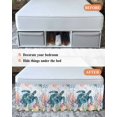 thumbnail image 7 of Coastal Turtle Wrap Around Bed Skirts for Queen Bed 18" Drop,Bed Skirt with Adjustable Elastic Belt Dust Ruffle Bed Valance for Bedroom Hotel Nautical Ocean Coral Jellyfish Seashells Bed Frame Cover, 7 of 7