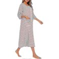 thumbnail image 3 of Womens Robes Dressing Gowns,women Zipper Robe Short/long Sleeve Housecoat Soft Zip Up Bathrobe With Pockets Nightwear Sleepwear, 3 of 5