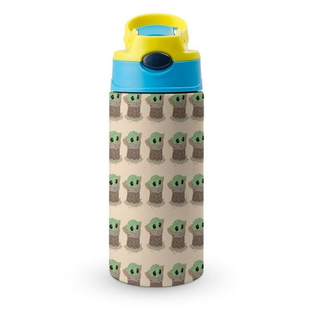 

Pattern Yoda Kid s Insulated Water Bottle With Straw Vacuum Stainless Steel Cup Leak-Proof Toddler Thermoses Children Water Cup