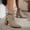 Khaki, variant on YOUYEDIAN Boots for Women Fall Winter Fashion High Block Heel Versatile Pointed Toe Mid Top Booties Side Zipper Warm Comfy Shoes