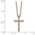 thumbnail image 2 of 18mm Ss Rose Gold Plated Polished Cubic Zirconia Latin Religious Faith Cross Necklace 18 Inch Pendant Necklace for Women, 2 of 2