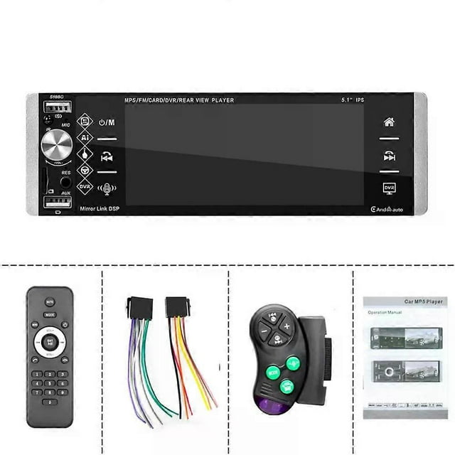 Autoradio 1 DIN Sans Fil Carplay Android Auto USB aux Bluetooth +Mikrofon Kamera