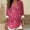 Pink, variant on Womens Plus Size Tops V Neck T-Shirts Blouses Casual Soft Flowy Tunic Long Roll Tab Sleeves With Buttons Multicolor 2XL