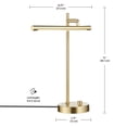 thumbnail image 3 of Novogratz x Globe West 15" Matte Brass LED Integrated Desk Lamp with Dimmer Rotary Switch, 52889, 3 of 7
