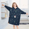 thumbnail image 5 of FORMRS Wearable Blanket Hoodie with Sleeves for Kids Cozy Flannel Sweatshirt, Christmas Whimsy, 5 of 7