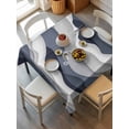 thumbnail image 6 of Navy Blue Ombre Table Cloth, Modern Geometric Moire Abstract Art Waterproof Tablecloth for Square Tables, Reusable Washable Fabric Table Cover for Restaurant Kitchen Dining Tables 60"x60", 6 of 6