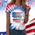thumbnail image 2 of Leey-World 250 Year Anniversary America Women Tee Shirts Tie Dye Shirt for Women Hippies Crewneck Short Sleeve T-Shirt(Dark Blue,S), 2 of 7