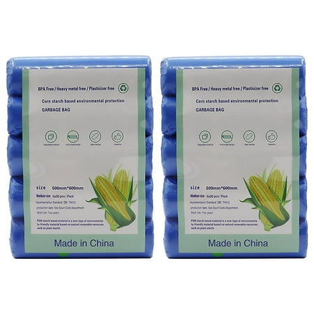 BlueBiodegradable Trash Bags Thick Leak Resistant Disposable Recycling