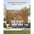 thumbnail image 2 of VEVOR Metal Privacy Screen, 47" W x 76" H, Outdoor Privacy Screens 3-Panel, Freestanding Outdoor Divider with Stand, Decorative Garden Steel Privacy Fence for Balcony Patio Indoor Room Hot Tub Brown, 2 of 9