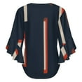thumbnail image 6 of Abstract Colorful Lines Pattern Women's V-Neck Blouse With 3/4 Ruffled Bell Sleeves Casual Top Ladies Blouses, 6 of 7