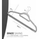 thumbnail image 2 of Perchas de terciopelo, paquete de 20, perchas antideslizantes con barra de corbata y gancho de 360°, organizadores de armario duraderos y resistentes que ahorran espacio (gris), 2 of 4