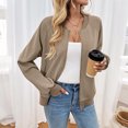 thumbnail image 4 of AnuYalue Womens Zip Up Jackets Casual Loose Coat Long Sleeve Solid Color Outwear Jacket with Pockets, 4 of 8