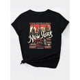 thumbnail image 3 of Chic New York City Graphic Tee for Women - Casual Round Neck Short Sleeve T-Shirt, Breathable Polyester, Machine Washable, 3 of 7