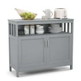 thumbnail image 1 of Costway Kitchen Buffet Server Sideboard Storage Cabinet with 2 Doors & Shelf Gray, 1 of 10