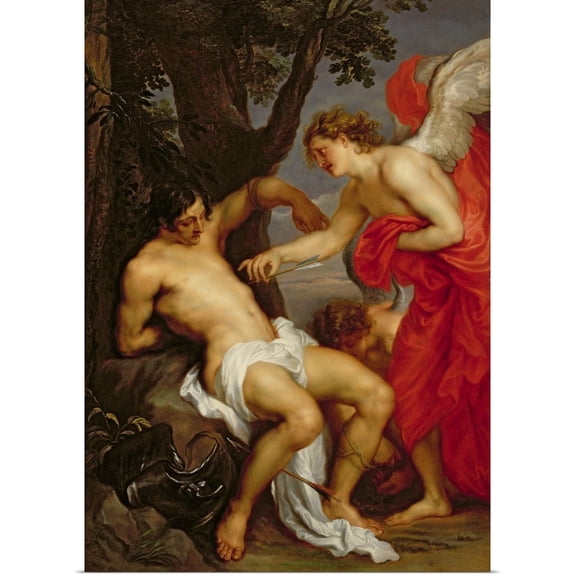 Great BIG Canvas | Rolled Anthony van Dyck Poster Print entitled Saint Sebastian and the Angel