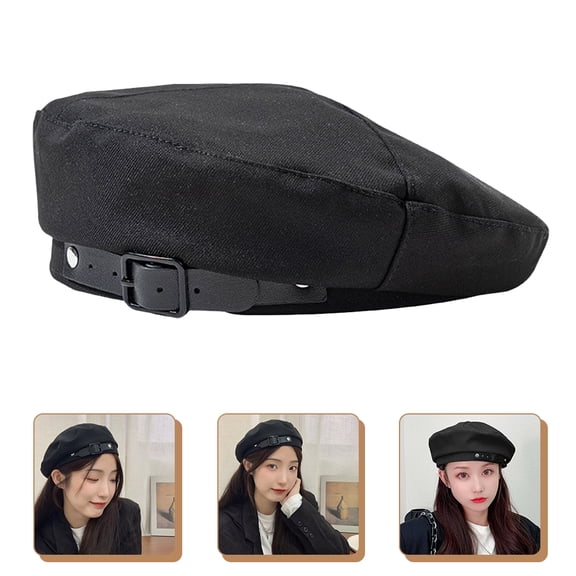 WRISTBIQUE 1Pcs Black Beret for Women with Windproof Function for Vacation