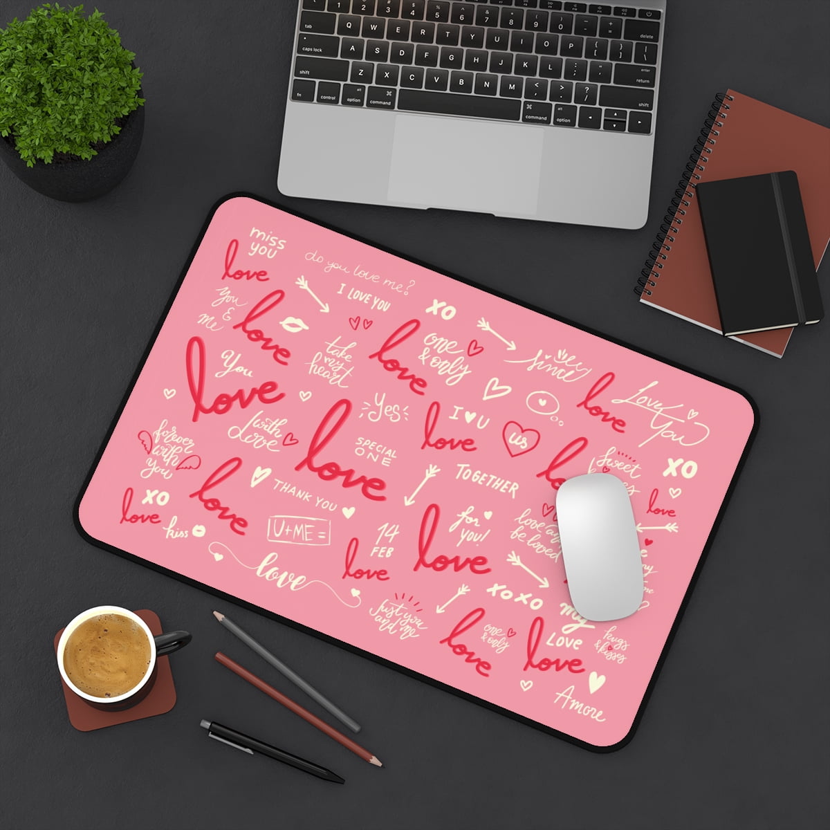 Valentines Gifts for Female Friend | Pink Desk Matt for Desktop | Extra Large Gaming Mouse Pad Gift for Him | Pink Mousepad Gifts for Women | 12x18 in