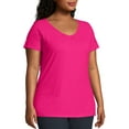 thumbnail image 5 of Just My Size Women's Plus Size Slub Shirred V-Neck, 5 of 5