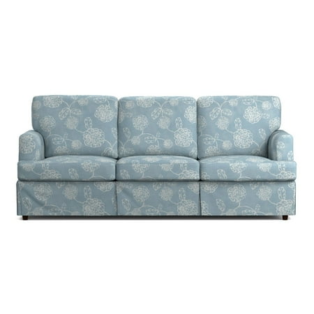 Handy Living Orlando Sofast Blue Fl Slipcover Sofa With Skirt