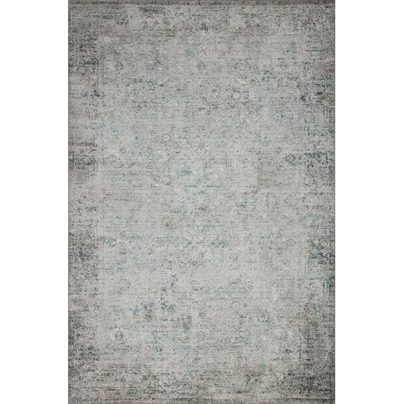 Loloi Drift DRI-05 Ivory / Silver Abstract Area Rug 18" x 18" Sample