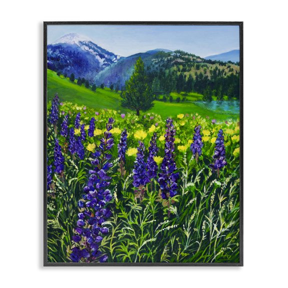 Stupell Industries Flower Speckled Valley Black Framed Giclee Art, design by Lee Ann Zirbes