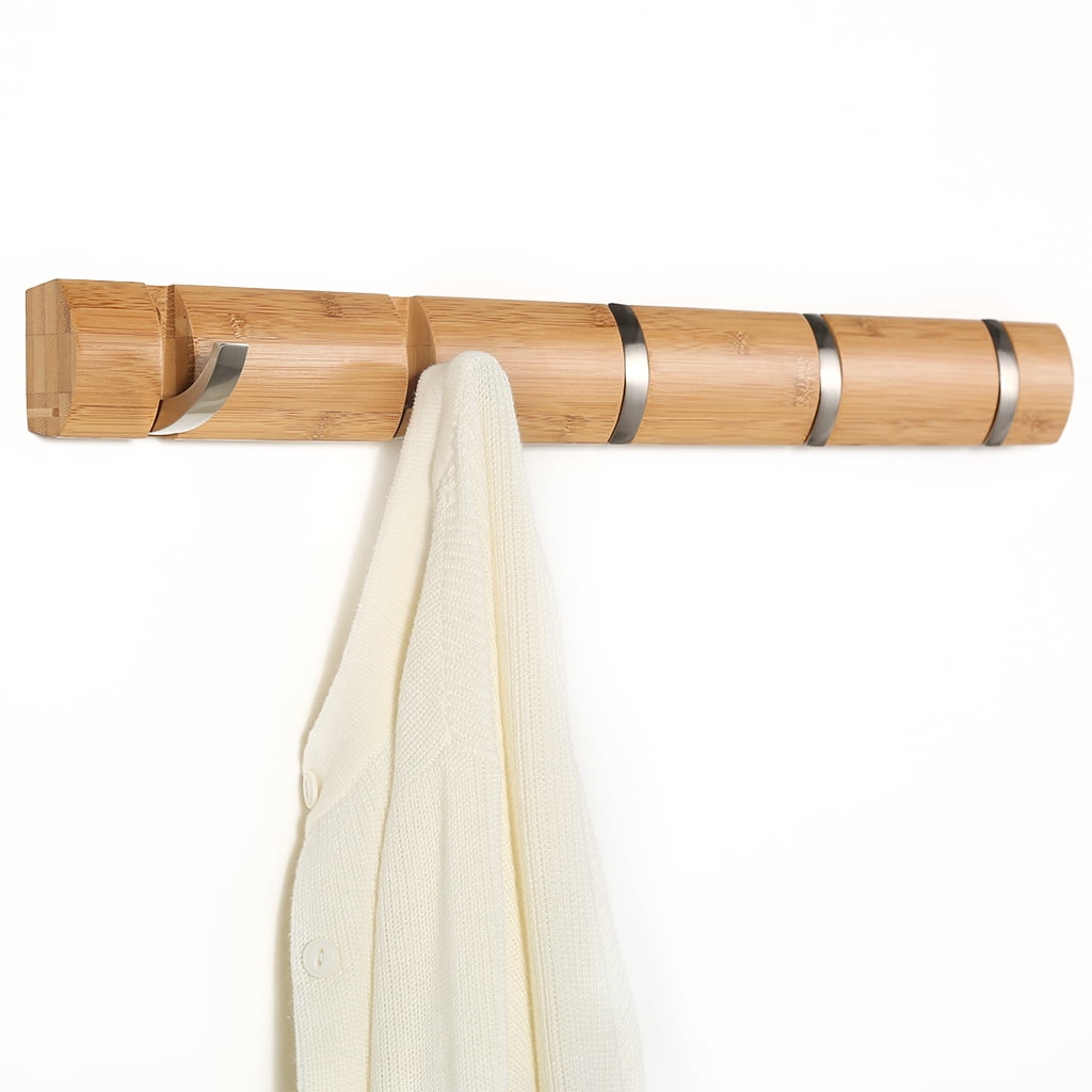 LANGRIA Folding Hook Coat Rack Hanger Wall Mounted EcoFriendly