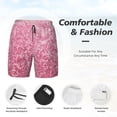 thumbnail image 3 of Balery Pink Glitter Mens Swim Trunks Swim Shorts for Men Quick Dry Inseam Beach Shorts with Compression Liner Pocket-Medium, 3 of 9