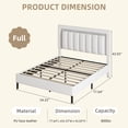 thumbnail image 2 of 4 EVER WINNER Full Bed Frame with Headboard, Bed Frame Full Size with Wooden Slats Support, Diamond Vertical Stripe Design, Mattress Foundation, No Box Spring Needed, White, 2 of 7