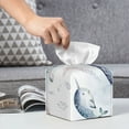 thumbnail image 6 of Picia Sea Animals Pattern Tissue Box Cover,PVC Leather Square Holder,Tissue Box Holder with Magnetic Bottom,Facial Paper Organizer Dispenser-5.2"X5.2"X5.2", 6 of 8