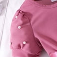 thumbnail image 5 of HAYIMI Girls Dresses Pearl Short Sleeve Rose Floral Print Party Dress For Toddler Summer Casual Wear Vacation Sundress, 5 of 9