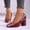 #277-Wine, variant on Wowcloth Women's Fashion Casual Slip-On High Heels – Round Toe Low-Cut Design with Chunky Heel for Versatile All-Season Outfits