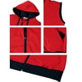 thumbnail image 4 of H2H Mens High Flexibility Active Fashion Sleeveless Hoodie Zip-up Vest RED US L/Asia XL (JNSK31), 4 of 6