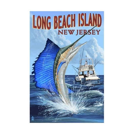 Long Beach Island New Jersey Sailfish Deep Sea Fishing Print By Long Beach Island New Jersey Sailfish Deep Sea Fishing Print By Lantern Press