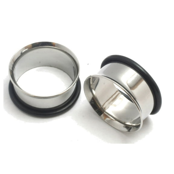 9mm PAIR Single Flare Steel Ear Stretching Tunnels Gauges Plugs