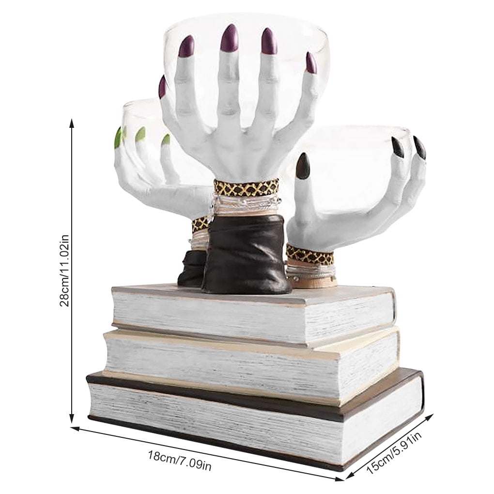 TSSUOUN Halloween Witch Hands Snack Bowls Stand Rack Resin Art Craft