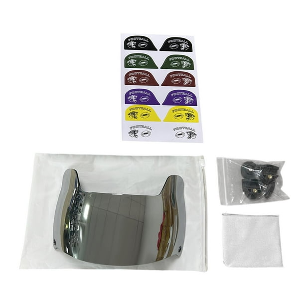 Visor de fútbol americano, visor de casco de rugby, protector de gafas portátil, facial Plata