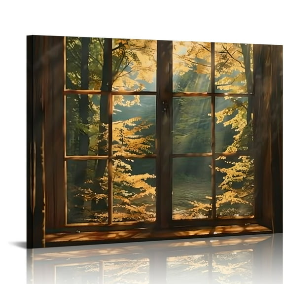 YILUYINQING Light Through Window Canvas Print Wall Art Decor 16x12in