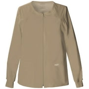 Cherokee Zip Front Scrub Jackets for Women, Workwear Core Stretch Soft Brushed Twill 4315